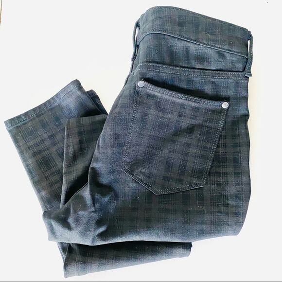 GLORIA VANDERBILT Black Grey Plaid Trousers Skinny Jeans Pants Leggings 8 - Picture 1 of 8